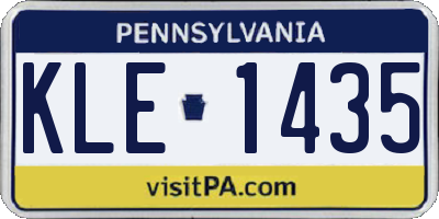 PA license plate KLE1435