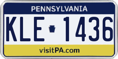 PA license plate KLE1436