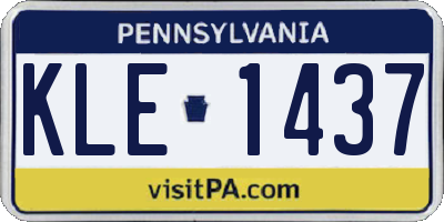 PA license plate KLE1437