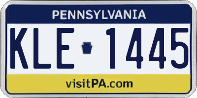 PA license plate KLE1445
