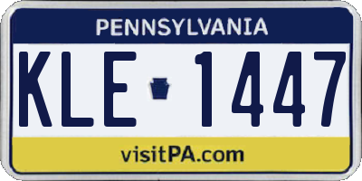PA license plate KLE1447
