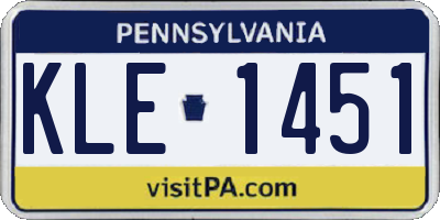 PA license plate KLE1451