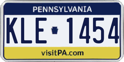 PA license plate KLE1454