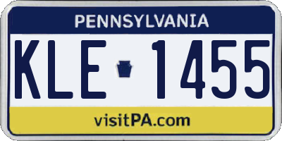 PA license plate KLE1455