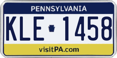 PA license plate KLE1458