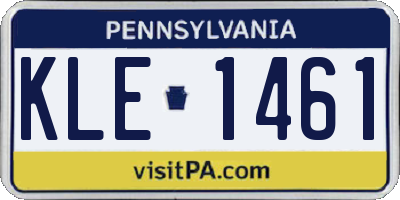 PA license plate KLE1461