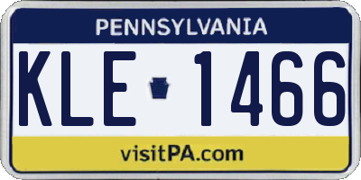 PA license plate KLE1466