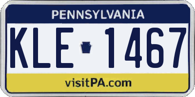 PA license plate KLE1467