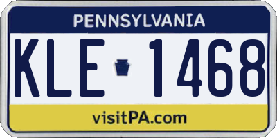 PA license plate KLE1468