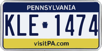 PA license plate KLE1474