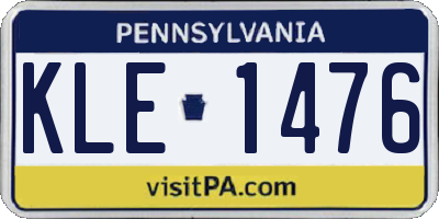 PA license plate KLE1476