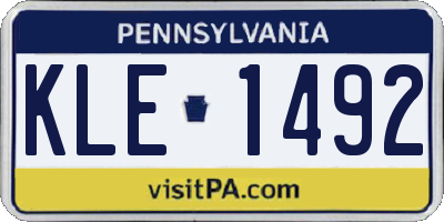 PA license plate KLE1492