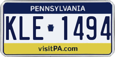 PA license plate KLE1494