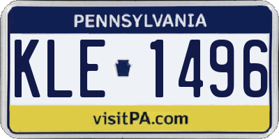 PA license plate KLE1496