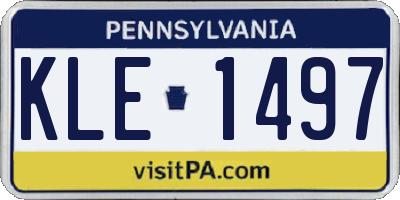 PA license plate KLE1497