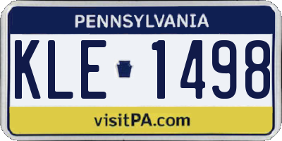 PA license plate KLE1498