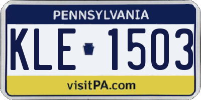 PA license plate KLE1503