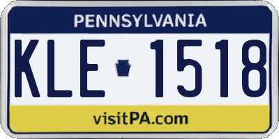 PA license plate KLE1518