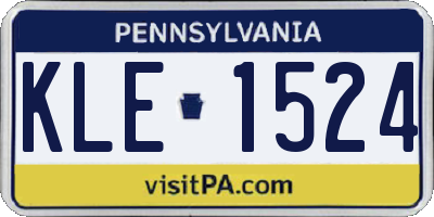 PA license plate KLE1524