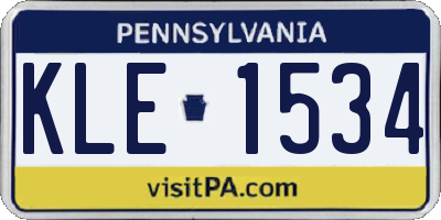 PA license plate KLE1534