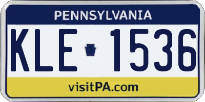 PA license plate KLE1536