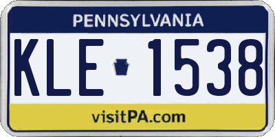 PA license plate KLE1538