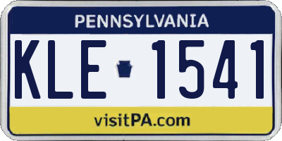 PA license plate KLE1541