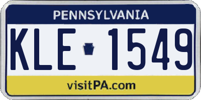 PA license plate KLE1549