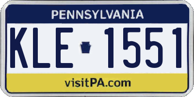 PA license plate KLE1551