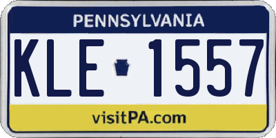PA license plate KLE1557