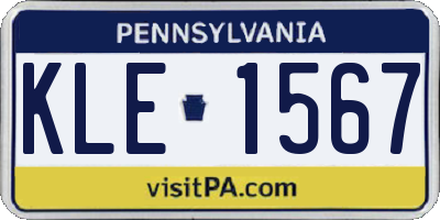 PA license plate KLE1567