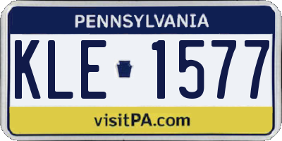 PA license plate KLE1577