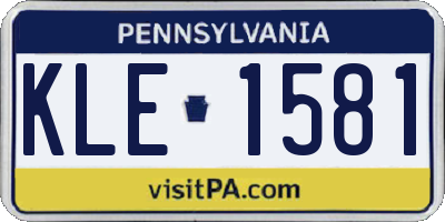 PA license plate KLE1581