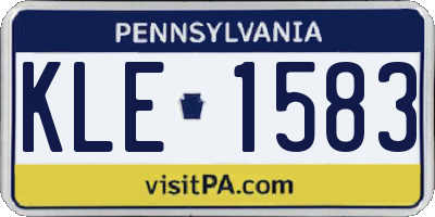 PA license plate KLE1583