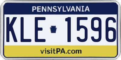 PA license plate KLE1596