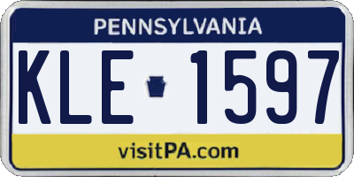 PA license plate KLE1597
