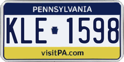 PA license plate KLE1598