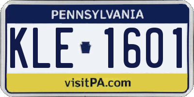 PA license plate KLE1601