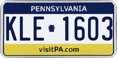 PA license plate KLE1603
