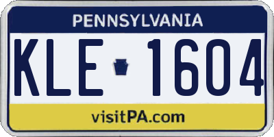 PA license plate KLE1604
