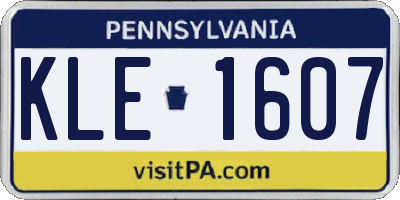 PA license plate KLE1607