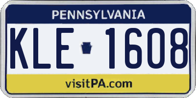PA license plate KLE1608