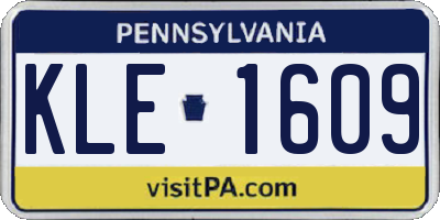 PA license plate KLE1609