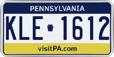 PA license plate KLE1612