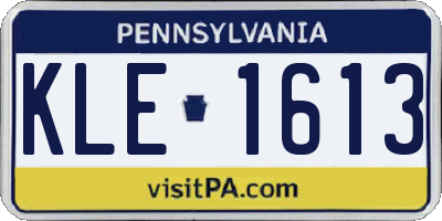 PA license plate KLE1613