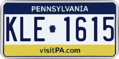 PA license plate KLE1615