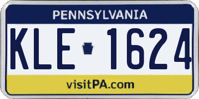 PA license plate KLE1624