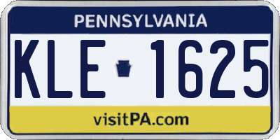 PA license plate KLE1625