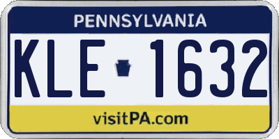 PA license plate KLE1632