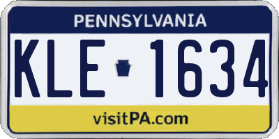 PA license plate KLE1634